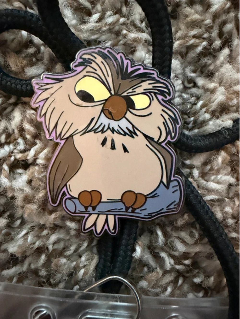Disney lanyard Archimedes the owl Disney college program bolo